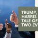 Trump, Harris – a tale of two events