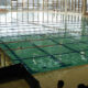 Competition swimming pool with lane markers