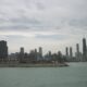 Chicago skyline,under an overcast sky