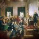 Illustration of the Constitutional Convention in Philadelphia in 1787