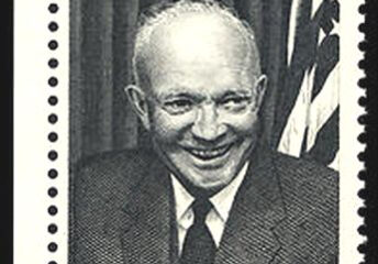 President Dwight D Eisenhower on a postage stamp