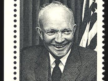 President Dwight D Eisenhower on a postage stamp