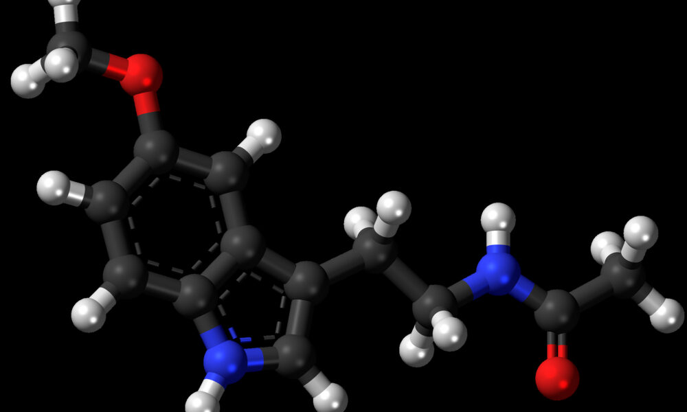 Melatonin ball and stick model