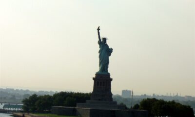 Statue of Liberty taken from a cruise ship coming into New York Harbor from the Atlantic Ocean.