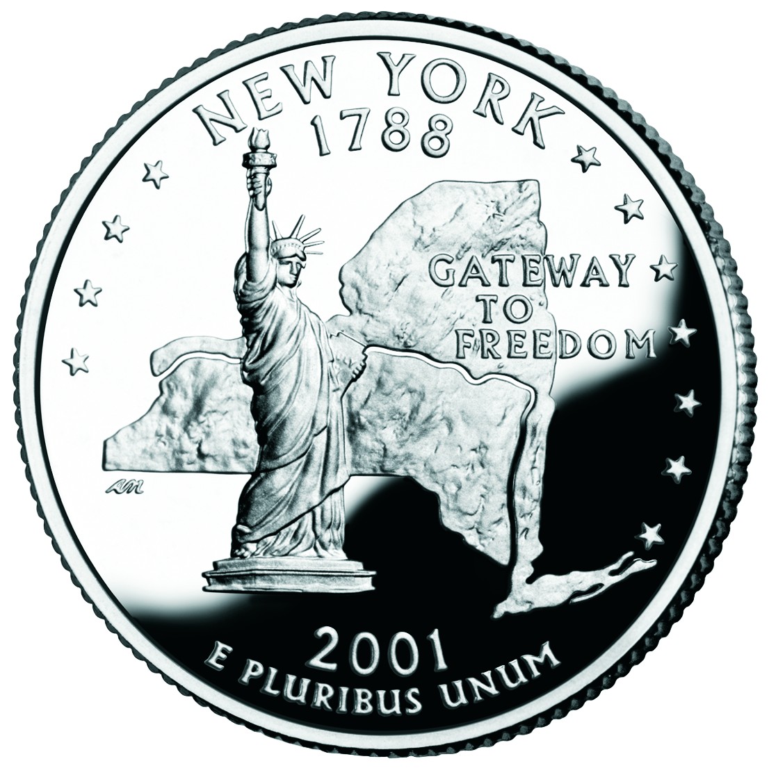 New York quarter reverse