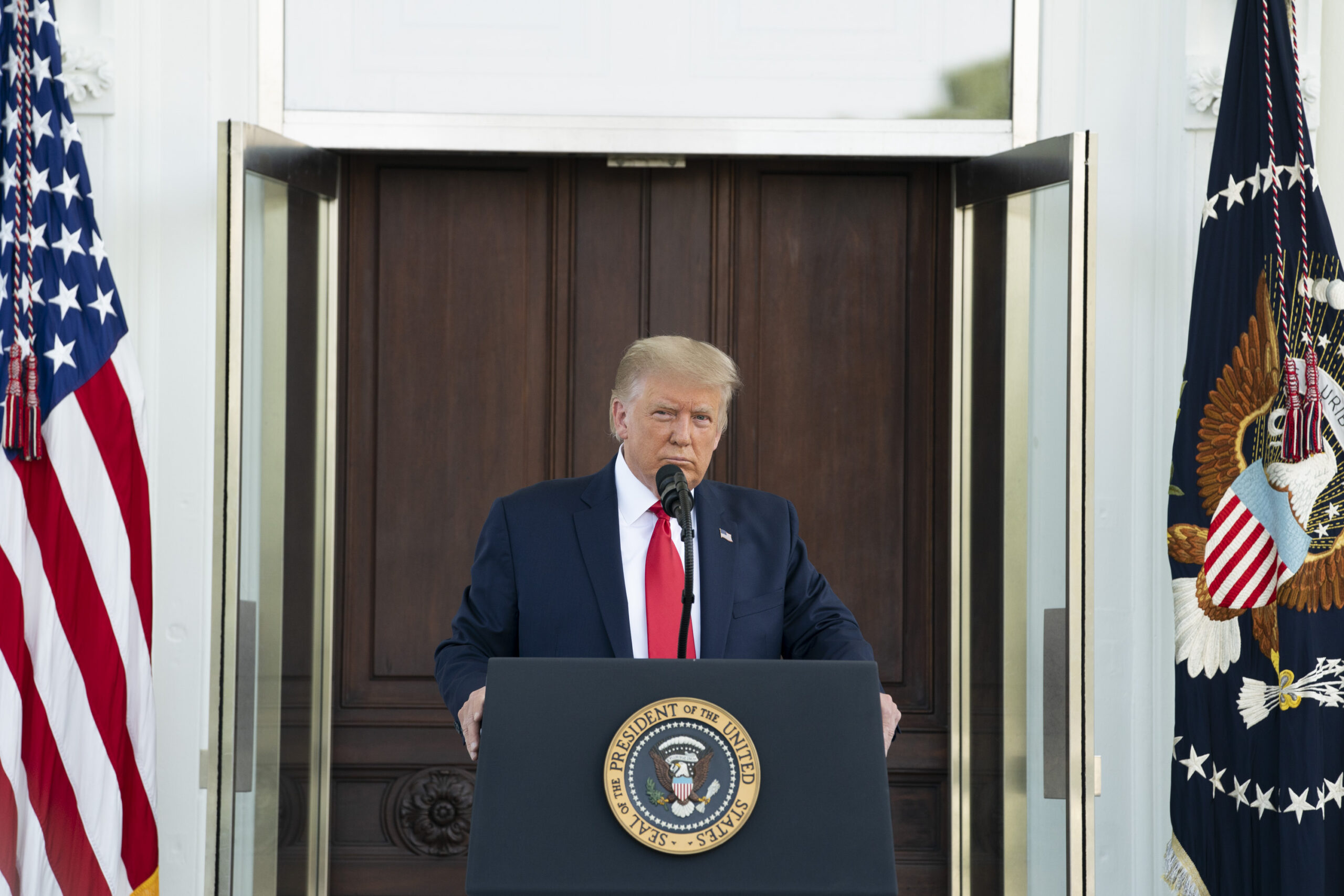 President Trump gives a press conference.