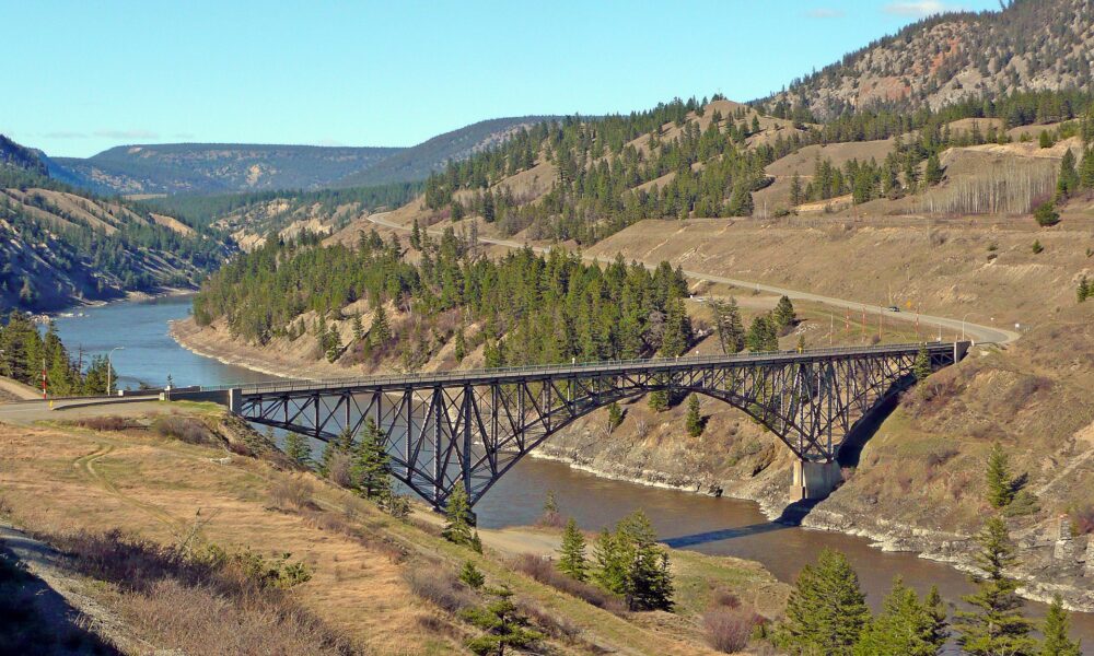 Sheep Creek Bridge BC Highway 20 crossing Fraser River in British Columbia, Canada