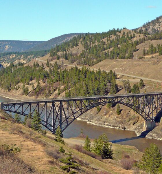 Sheep Creek Bridge BC Highway 20 crossing Fraser River in British Columbia, Canada