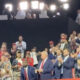 Donald Trump and his family in their box at the Republican National Convention on Day One