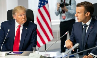 Donald Trump and Emanuel Macron at the G7 summin in Biarritz