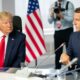 Donald Trump and Emanuel Macron at the G7 summin in Biarritz