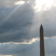 Washington Monument under clouds