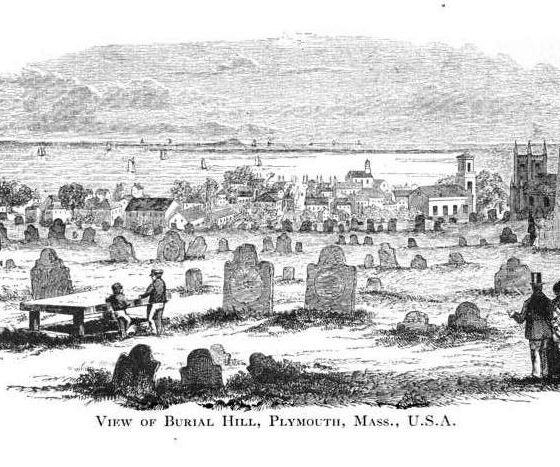 Burial Hill in Plymouth where William Bradford lies