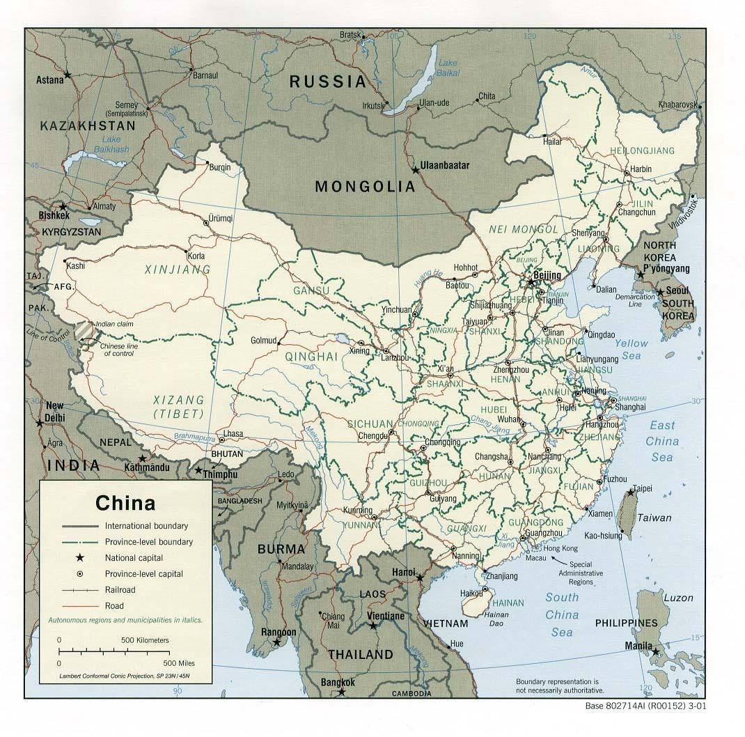 Mainland China political map