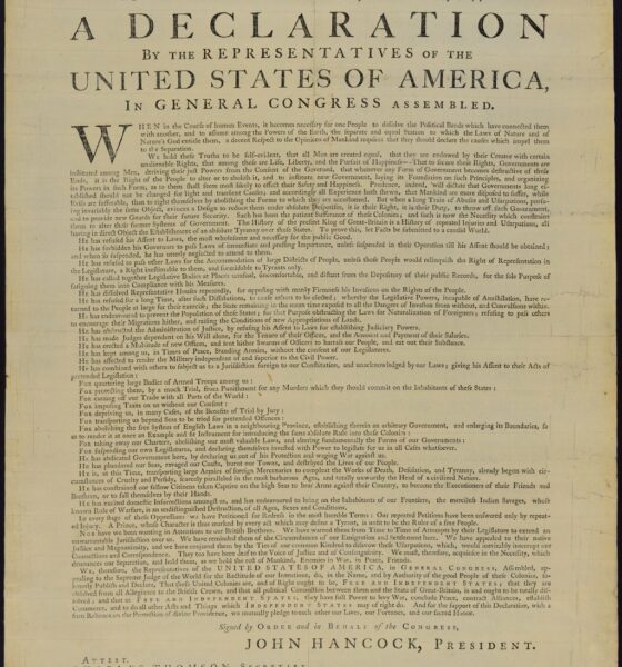 Declaration of Independence original print version