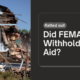 FEMA aid withholding – policy?