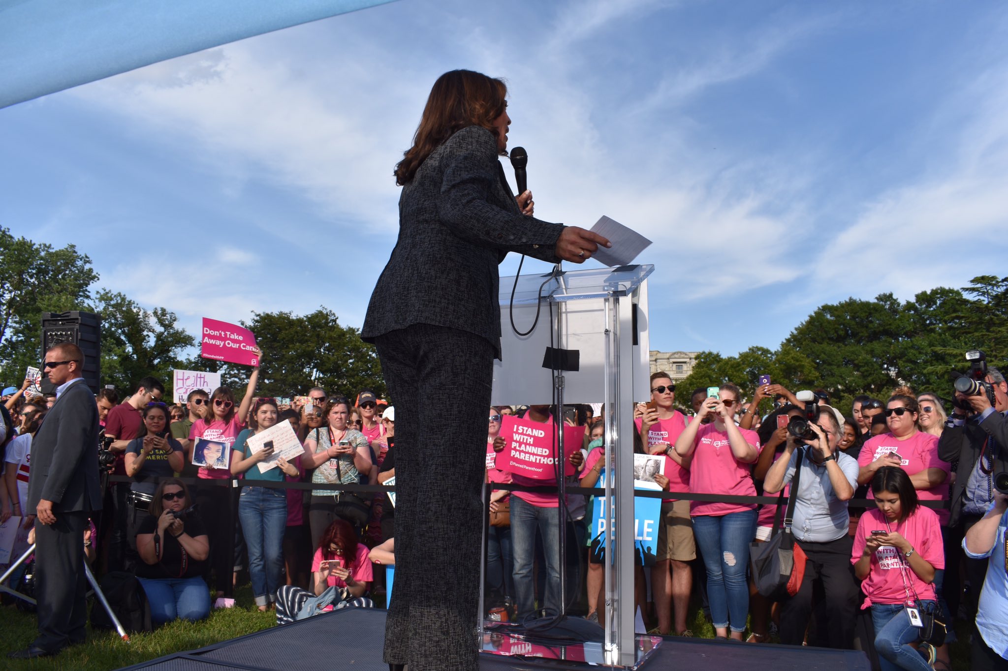 Kamala Harris addresses a pro-abortion rally