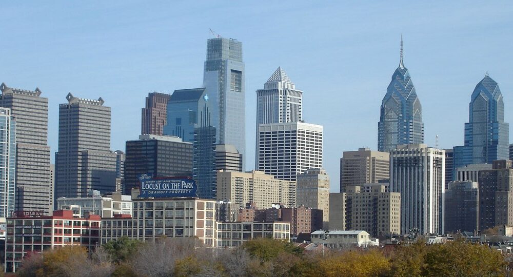 Philadelphia skyline from the South Street Bridge