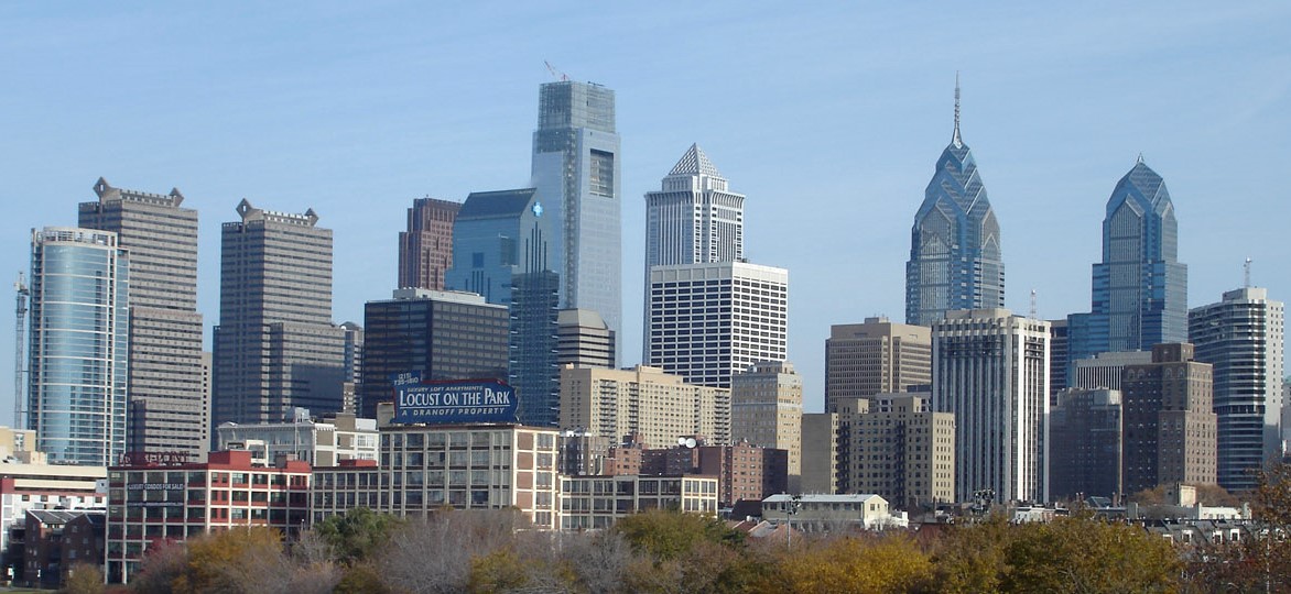 Philadelphia skyline from the South Street Bridge