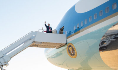 Donald and Melania Trump board Air Force One