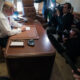 President Trump talks to reporters in his office aboard his special transport (call sign Air Force One) in flight from Philadelphia to Joint Base Andrews near Upper Marlboro, Maryland, 26 January 2017