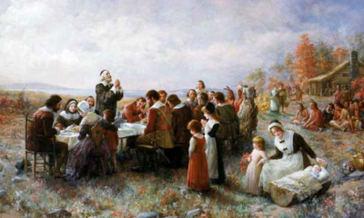 Brownscombe painting of the first Thanksgiving