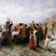 Brownscombe painting of the first Thanksgiving