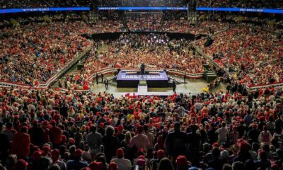 Trump holds a rally in Orlando Square, to a packed house, filling two wraparound mezzanines. Photo by Dan Scavino.