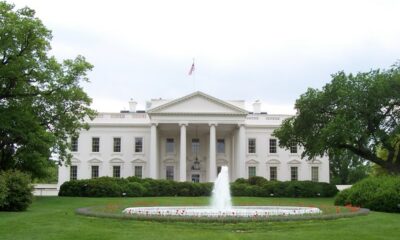 The White House, with the Rose Garden in the foreground