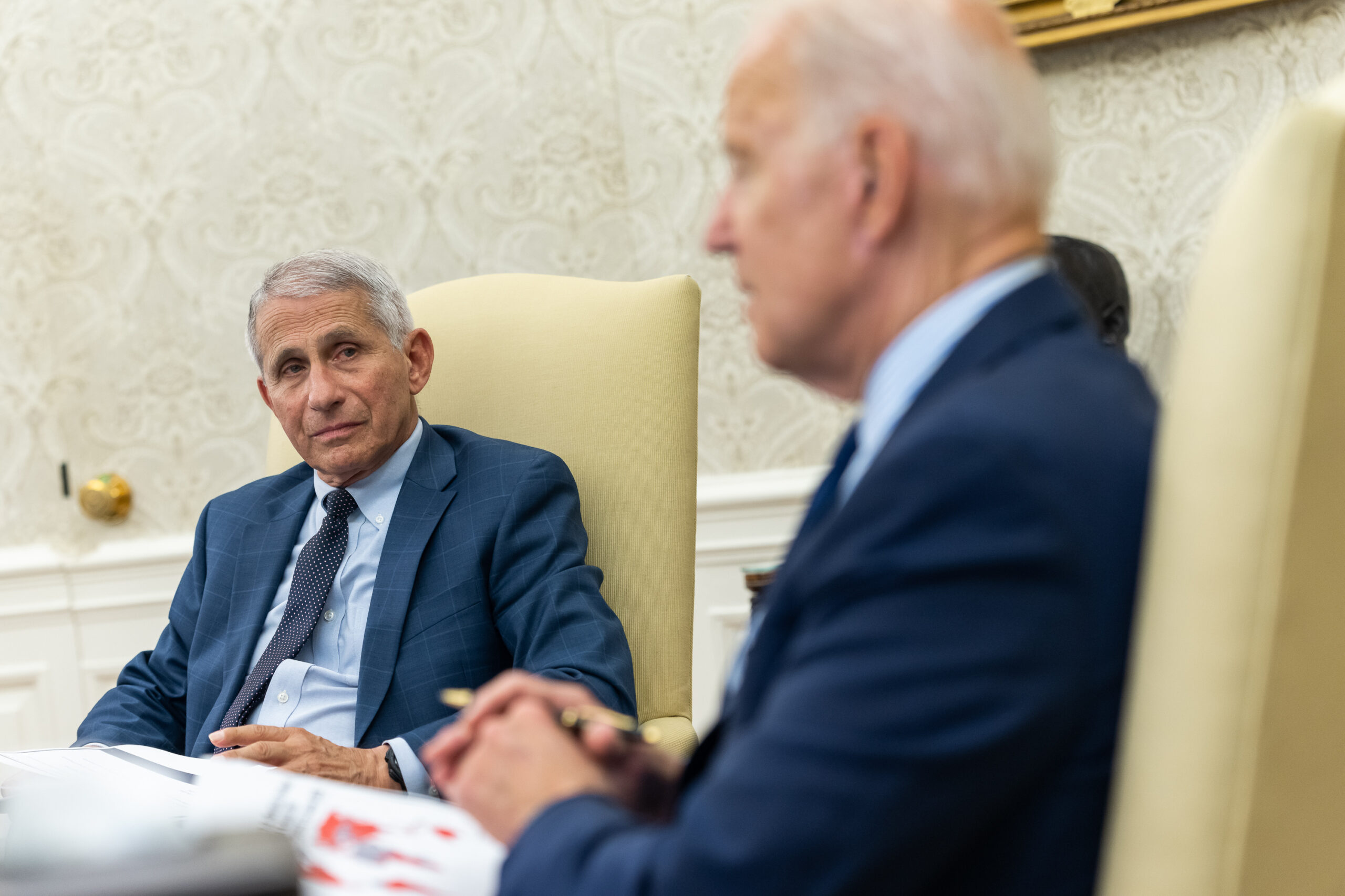 Anthony Fauci briefs Joe Biden