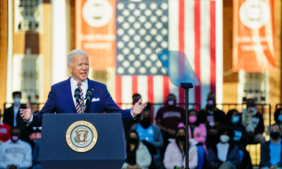 President Joe Biden speaks about the filibuster on 12 January 2022.