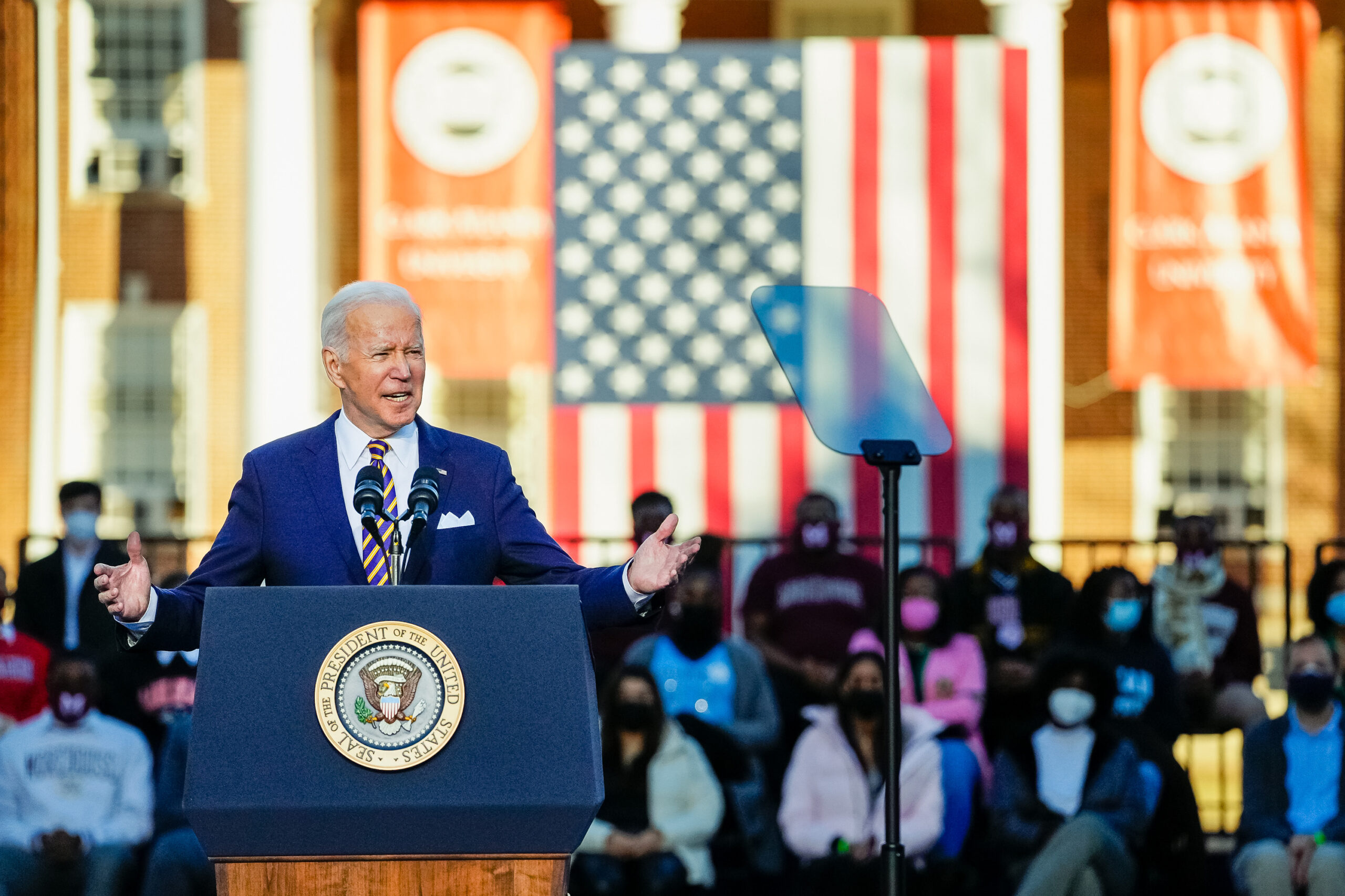 President Joe Biden speaks about the filibuster on 12 January 2022.