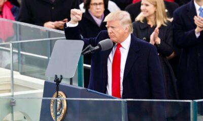 Donald Trump speaks at his first inauguration on 20 January 2017