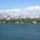 Miami, Florida - skyline looking inland from Miami Beach