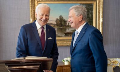 President Joe Biden with the President of Finland in Helsinki