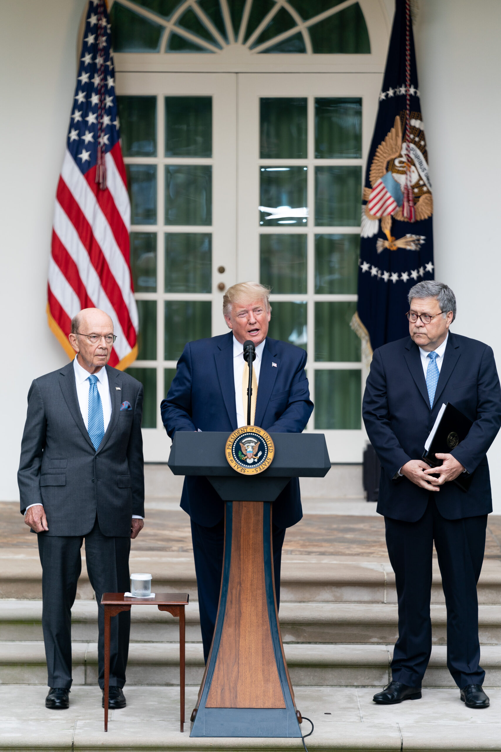 Donald Trump delivers a Rose Garden speech