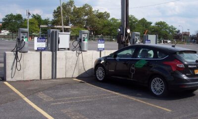 A generic electric car charging station