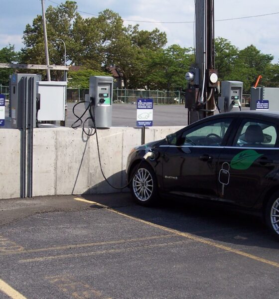 A generic electric car charging station