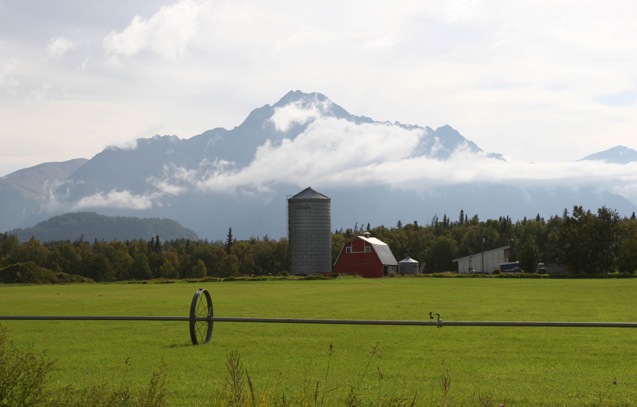 A farm in the Matanuska Valley near Palmer, Alaska