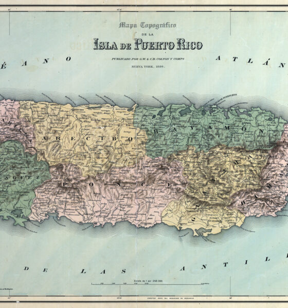 Puerto Rico 1886 map showing its political subdivisions or "departments"