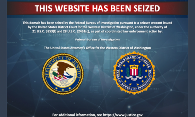 An example of a banner put onto a website after the FBI seized it