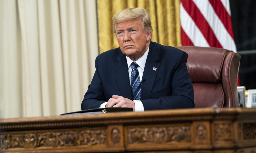 Trump addresses the nation from his desk