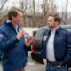 Vice-President J. D. Vance talks with Gov. Glenn Youngkin (R-Va.)