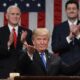 Donald Trump delivers his 2018 State of the Union speech, as Vice-President Mike Pence and Repl Paul Ryan (R-Wisc.,), then Speaker of the House