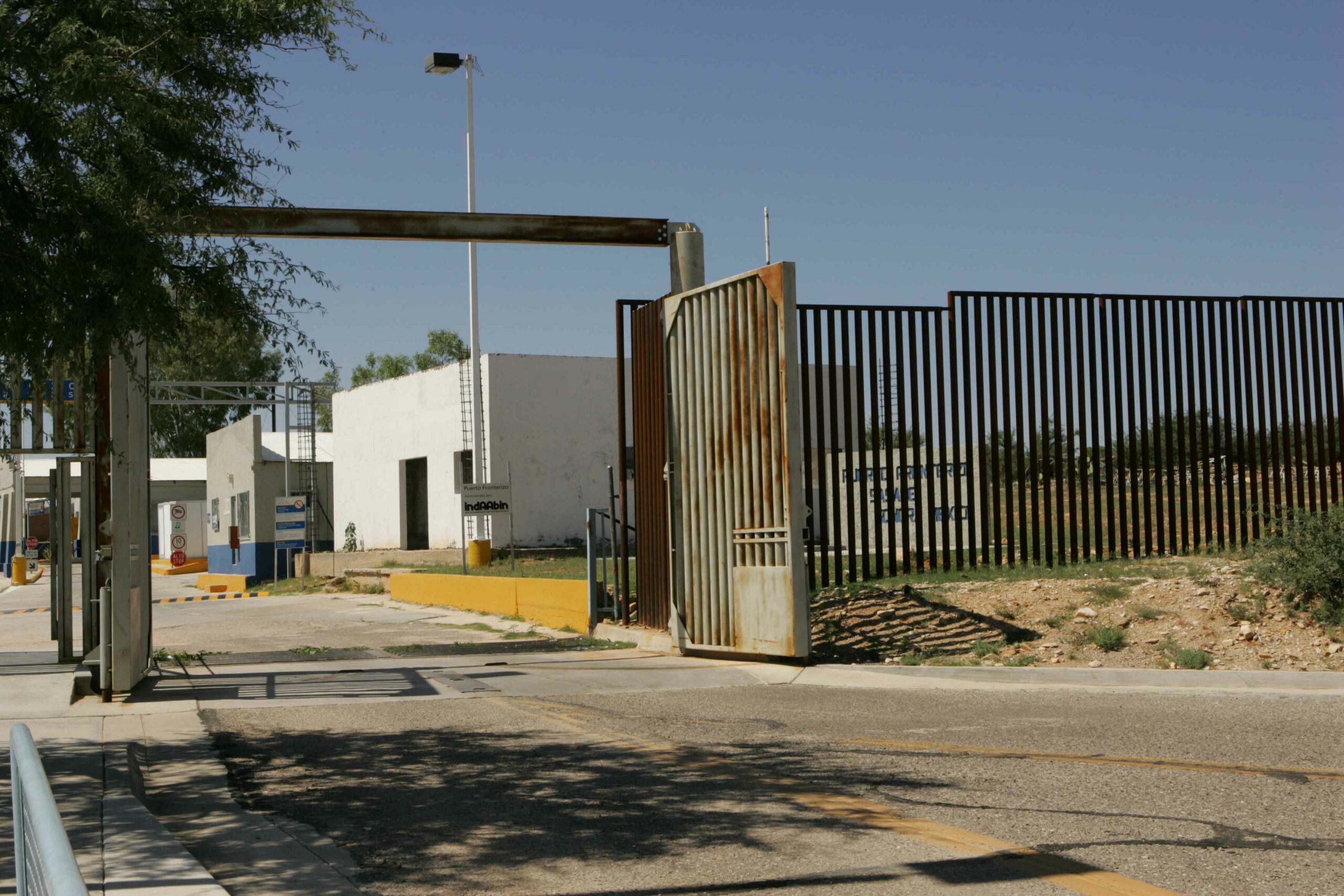 Border fence with gate