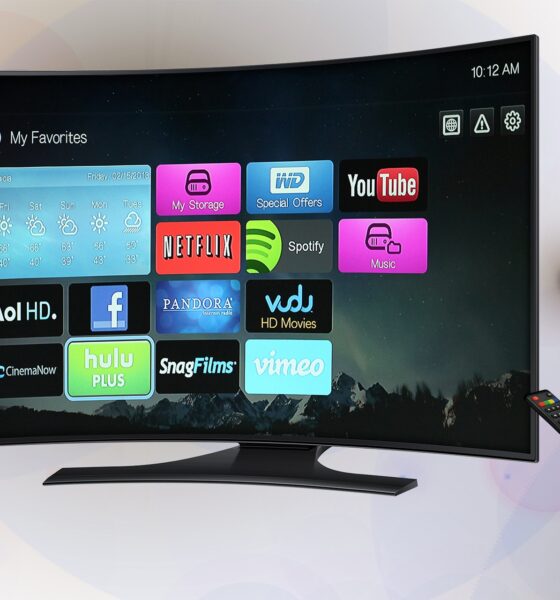 A curved-screen ultra HD TV, ideal for playing video games.