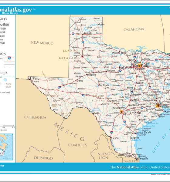 Map of Texas in the National Atlas (pre-Trump 2.0)