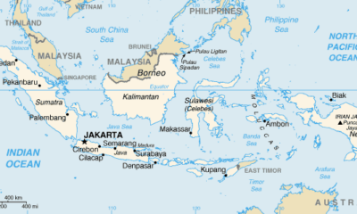 Political map of Indonedia and neighboring countries