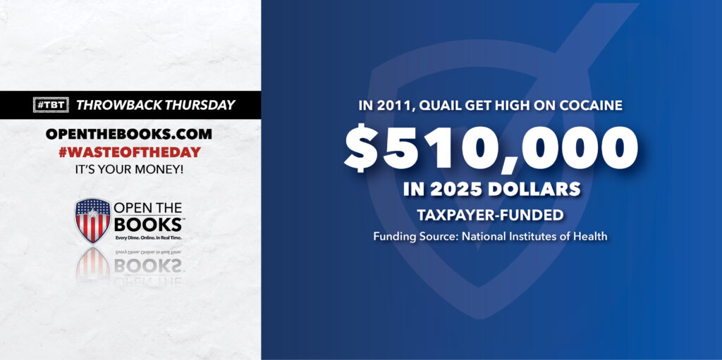 Waste of the Day Throwback Thursday - Quail on Cocaine