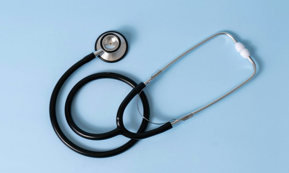Stethoscope, the most common instrument for examination and diagnosis